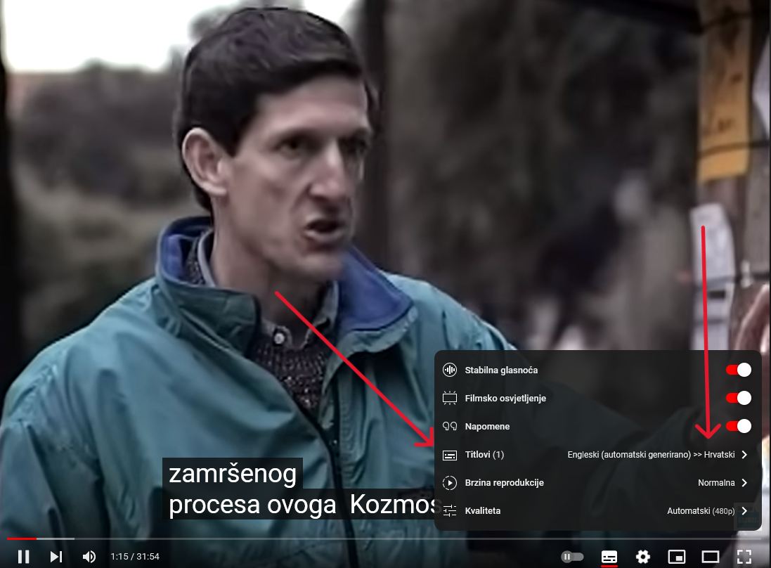 Odabir vrste titlova